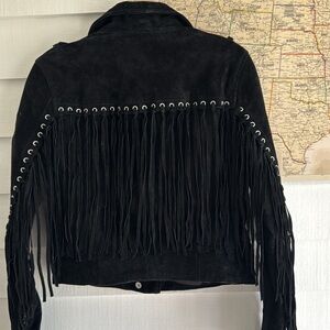 Blank NYC Suede Western Cowgirl Jacket black